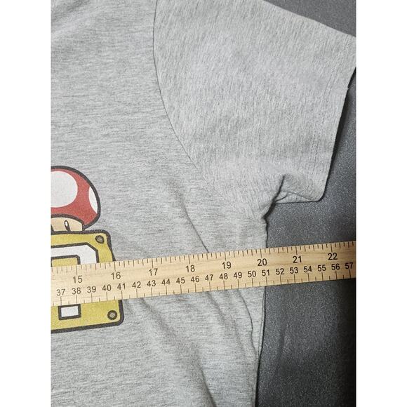 Vtg Official Nintendo Shirt Womens Extra Large Gray Mushroom Mystery Box V Neck - Picture 6 of 8